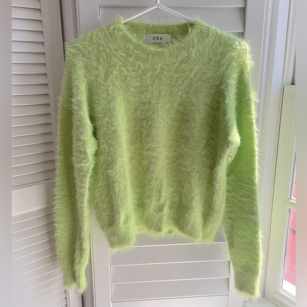 DNA green fuzz sweater